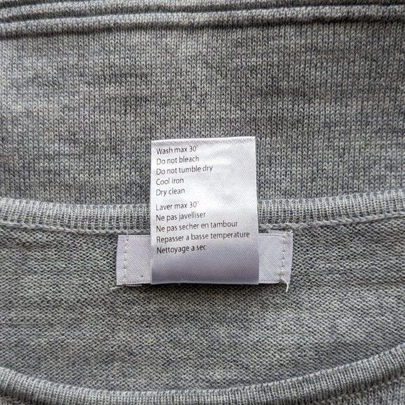 Bartolini Grey Wool Blend Sweater with Ribbed Detail Size XL Made in Italy - Picture 8 of 8